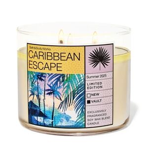 Bath & Body Works Caribbean Escape Candle - Cream and Yellow
